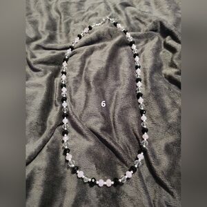 Elegant Black and Pink Beaded Necklace